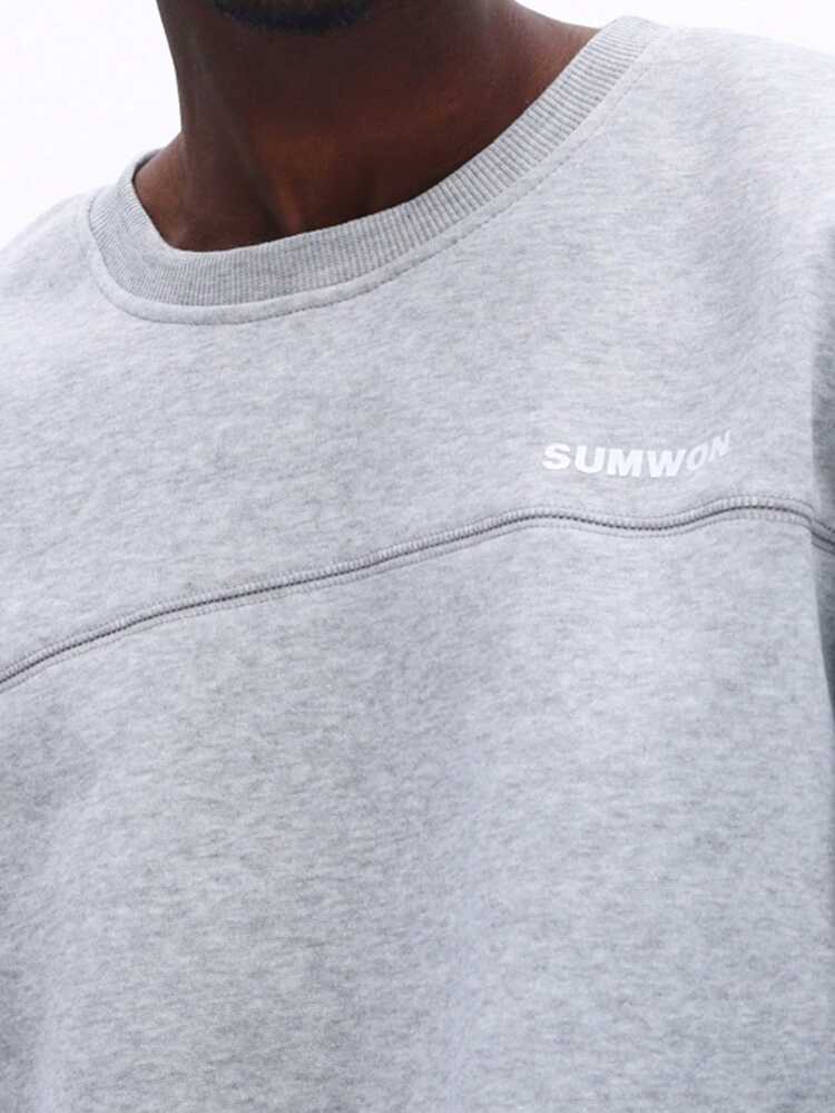 Light Grey Crew Neck Sweatshirt With Text