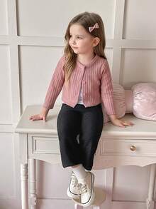 Young Girl Pink Ladylike, Cute, Elegant, Sweet And Pretty Fashionable Cardigan, Suitable For Spring, Summer, Autumn, Daily Wear, Parties, Travelling And School,Holiday,Summer,Travel - Pink - View 3