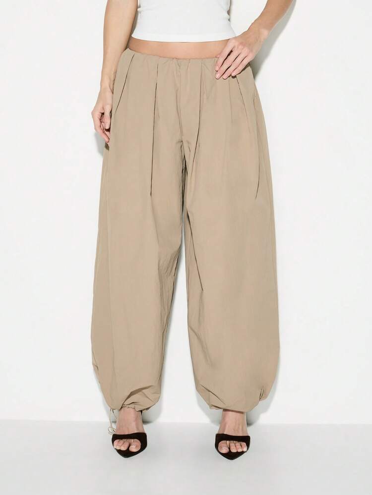 KIZN High Rise Wide Leg Palazzo Pants With Elastic Waistband And Relaxed Fit For Casual Everyday Comfort