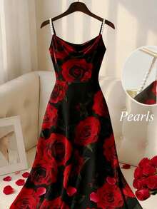 Franclia 新款秋冬珍珠吊带无袖女式连衣裙 - 彩色 - 查看 3