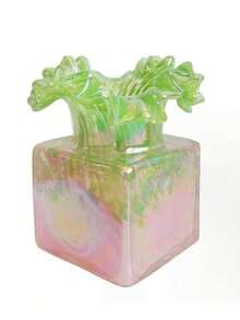 Cirelle 方形彩色釉面玻璃花瓶（复古芬顿风格）——客厅插花的高端装饰品 - 彩色 - 查看 9