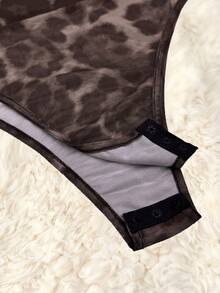 Franclia Women's Fashion Leopard Print Bodycon Camisole Bodysuit