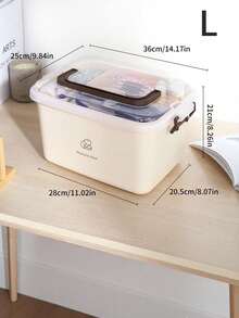 1pc Large-Capacity Double-Layer Home Medical Kit, Simple And Convenient Hand-Held Medication Storage Box, First Aid Kit, Household Storage Box, Emergency Medical And Healthcare Medication Organizer