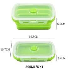 صندوق غداء قابل للطي قطعة واحدة، صندوق غداء من السيليكون، صندوق تخزين سلطة الفواكه، صندوق تخزين طعام محمول للسفر، حاوية تخزين طعام للنزهات والتخييم، مع غطاء محكم الإغلاق وصمام تهوية، مانع للتسرب وسهل التنظيف - متعدد الألوان - مشاهدة 16