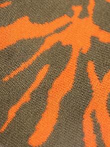 MUSERA 1pc Fashionable Autumn/Winter Warm Windproof Embroidered Letter Orange Jacquard Thick Knit Hat For Women