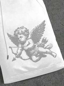 Manfinity Dauomo Men's Casual Street Style Printed Drawstring Shorts - White - View 5