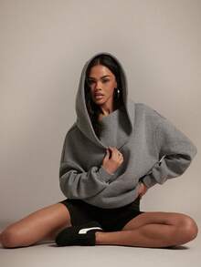 Hauture 女士休闲长袖卫衣 - 灰色 - 查看 3