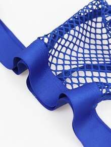 1件 时尚性感蓝色镂空网眼透气男士三角裤 - 藍色 - 查看 8