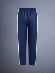 Driftmere 男士撞色拼接字母印花拉链卫衣裤套装，秋季服装 - 彩色 - 查看 4