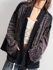Bohemela 秋冬复古图案印花拼布女式夹克 - 彩色 - 查看 7
