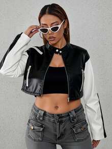 Chaqueta Contraste Edgy: El Hit del Momento #OufitViral - Blanco y Negro - Ver 2