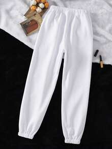 Conjunto set de 2 piezas Sudadera con gorro manga larga comoda y  Pantalon Pants suave, adornada con estampado, para ropa de Año Nuevo, camisetas gráficas para mujeres - Blanco - Ver 5