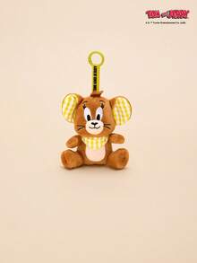 TOM & JERRY X Joivida Classic Jerry Plaid Series Plush Keychain - Adorable Mouse Design, Soft Fuzzy Pendant For Bags & Keys - Brown - View 8