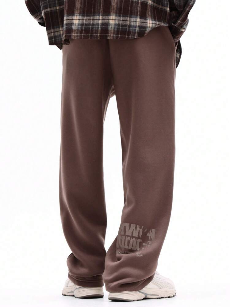NYC Printed Drop Crotch Sweatpants With Graphic Details