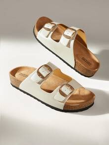 Solecia Sandal thời trang nữ, kiểu dáng tối giản và thoải mái, thích hợp đi biển và mặc hàng ngày trong dịp Giáng sinh. - trắng - Xem 2