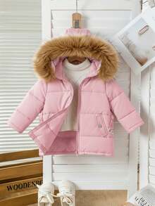Emery Rose Kids Emery Rose Kids 女婴保暖连帽羽绒服，适合室内、户外滑雪、日常穿着、运动、玩耍、聚会、摄影、圣诞节等场合。 - 粉色 - 查看 8