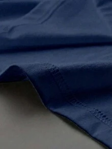 Camiseta de manga corta con cuello redondo, Moda, Shine, Camisa comosa y suave ideal para regalo, celebrar, intercambio - Azul - Ver 3