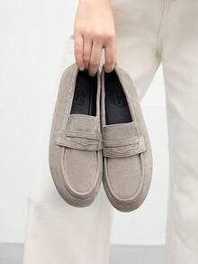 CUCCOO BIZCHIC 女士休闲日常通勤百搭时尚乐福鞋平底鞋圣诞节 - 灰色 - 查看 2