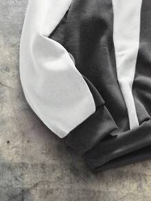 AXEPEAK Áo hoodie rộng rãi in họa tiết tương phản màu sắc thường ngày cỡ lớn dành cho nam, mùa thu - Nhiều màu - Xem 3