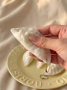 1pc Creative Cute Simulated Dumpling Squishy Toy, Stress Relief Fidget Toy, Student Gift, Hanging Decor