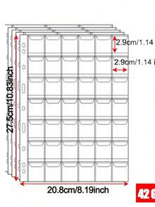 10 Pcs High-Transparency Coin Loose-Leaf Sheets With 30 Compartments. These Are Available Inner Pages Suitable For Banknote And Coin Loose-Leaf Albums. They Are Single-Sided High-Transparency Coin Album Pages.