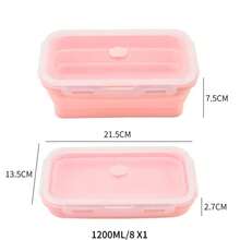 صندوق غداء قابل للطي قطعة واحدة، صندوق غداء من السيليكون، صندوق تخزين سلطة الفواكه، صندوق تخزين طعام محمول للسفر، حاوية تخزين طعام للنزهات والتخييم، مع غطاء محكم الإغلاق وصمام تهوية، مانع للتسرب وسهل التنظيف - متعدد الألوان - مشاهدة 17