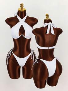 Amplova Women's Swimsuit Set, White Steel Cup Sexy & Avant-Garde 2 Pieces, Suitable For Vacation