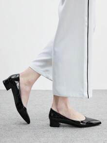 CUCCOO BIZCHIC Women's Fashionable Versatile Commuting Minimalist Pointed Toe Flats For Christmas - Black - View 4