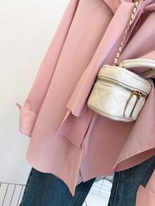 Resyla 女士简约刺绣长袖衬衫，粉色 - 粉色 - 查看 7