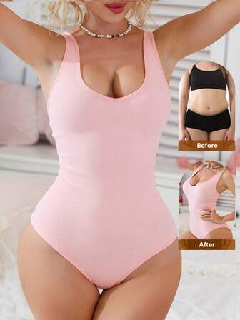 Eraneu 1件装女士无缝舒适运动收腹提臀三角连体紧身裤内衣