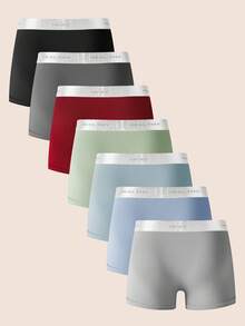 Manfinity Underwear&Sleepwear Basics 7条装男士纯色舒适修身平角内裤