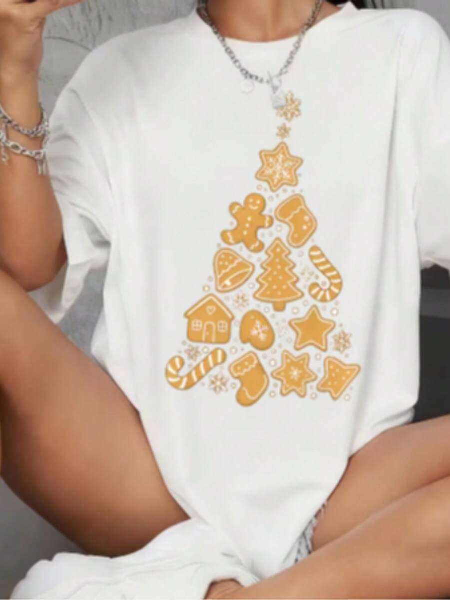 Playera "Árbol de Galletas Navideñas" 🎄🍪 - Blanco - Ver 1