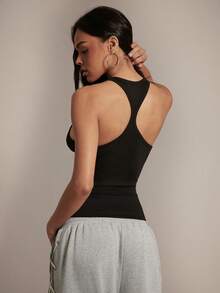 Hauture Women's Solid Color Versatile Casual Camisole - Black - View 2