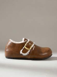 Solecia Women's Casual Versatile Commuting Thermal-Lined Flats, Autumn/Winter - Brown - View 1