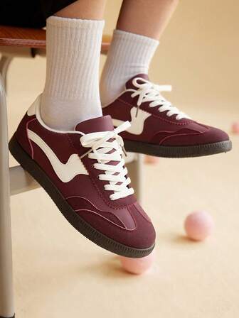 CUCCOO EASI Zapatillas deportivas de moda cómodas con cordones de colores contrastantes