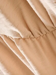 CosyJoli Blusa de moda con cuello en V, mangas farol, lazo en la espalda y dobladillo con volantes para mujer de talla grande - Albaricoque - Ver 5