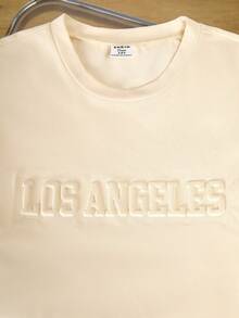 Mirajuku 2 pièces Ensemble de t-shirt à manches courtes et short de vacances décontracté pour garçons adolescents, turquoise. Tenue de sport minimaliste avec imprimé lettres 3D, pour l'été