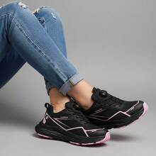 SEGURITO Tenis de mujer,zapatos de trabajo para mujer, bota industrial,zapatos para mujer, Calzado de trabajo para mujer, puntera compuesta, resistente a impactos y perforaciones, parte superior aislante y resistente a salpicaduras, antideslizante y resistente a la abrasión, apta para todas las estaciones.  Ideal para obras de construcción, trabajos aplicaciones de logística de transporte,tenis de mujer oferta. - negro y rosa - Ver 4