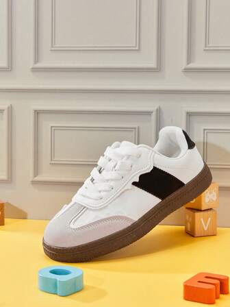 Mini mi #TopPick Girls White Black Gum Sole Sneakers – Sporty, Comfy &