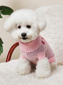 PETSIN 1件粉色水果樱桃印花宠物毛衣情人节秋冬加厚保暖宠物衣服 - 粉色 - 查看 8