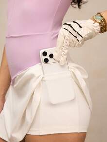 Activina Women's Contrast Color Collar Sleeveless Casual Fitness Sports Dress Golf Skirt Set Women's Golf Skort Top Set Golf Tennis Dress Women S Tennis Skirt Set Female Golf Attire