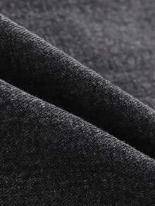 Tween GirlsCasual Basic Comfortable Elegant Fresh Wide Leg Loose Fit Pure White Jeans - Black - View 7