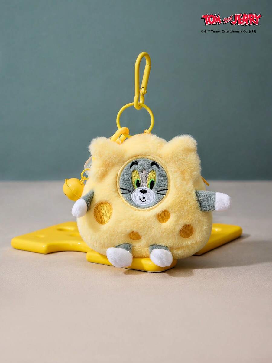 TOM & JERRY X Joivida Tom Cheese Design Mini Non-Plush Stuffed Hanging Bag – Cute And Fun Cartoon Purse