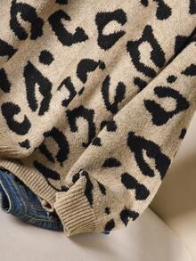 CosyJoli Plus Size Casual V-Neck Bowknot Tie Back Loose Pullover Sweater/Winter - Multicolor - View 7