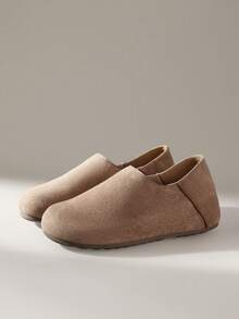 Solecia 女士休闲百搭通勤极简平底鞋 - 卡其色 - 查看 2