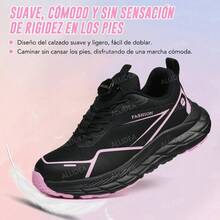 SEGURITO Tenis de mujer,zapatos de trabajo para mujer, bota industrial,zapatos para mujer, Calzado de trabajo para mujer, puntera compuesta, resistente a impactos y perforaciones, parte superior aislante y resistente a salpicaduras, antideslizante y resistente a la abrasión, apta para todas las estaciones.  Ideal para obras de construcción, trabajos aplicaciones de logística de transporte,tenis de mujer oferta. - negro y rosa - Ver 8