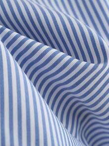 Franclia Ensemble Top à manches longues rayé rafraîchissant et short de couleur unie pour femmes