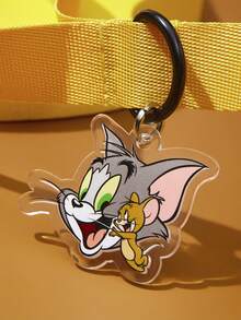 TOM & JERRY X SHEIN 一套卡通奶酪图案宠物旅行背带和牵引绳套装，多种尺寸可选，背带长度可调节，适合猫狗使用。 - 彩色 - 查看 2