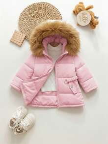 Emery Rose Kids Emery Rose Kids 女婴保暖连帽羽绒服，适合室内、户外滑雪、日常穿着、运动、玩耍、聚会、摄影、圣诞节等场合。 - 粉色 - 查看 6