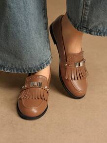 Rosivie Women's Casual Versatile Flat Loafers - Brown - View 5